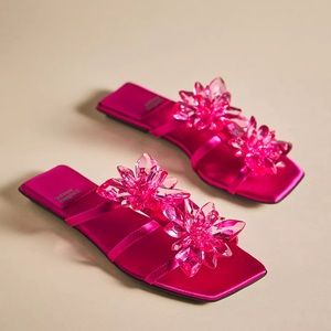 Jeffrey Campbell Pink Crystalize Satin Sandals
